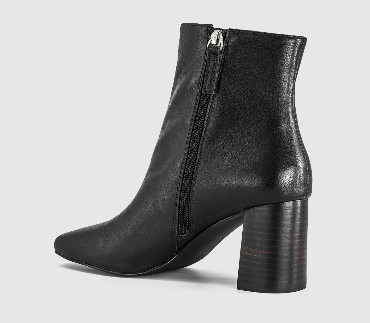 OFFICEAbide - Block Heel Centre Seam Ankle BootBlack Leather