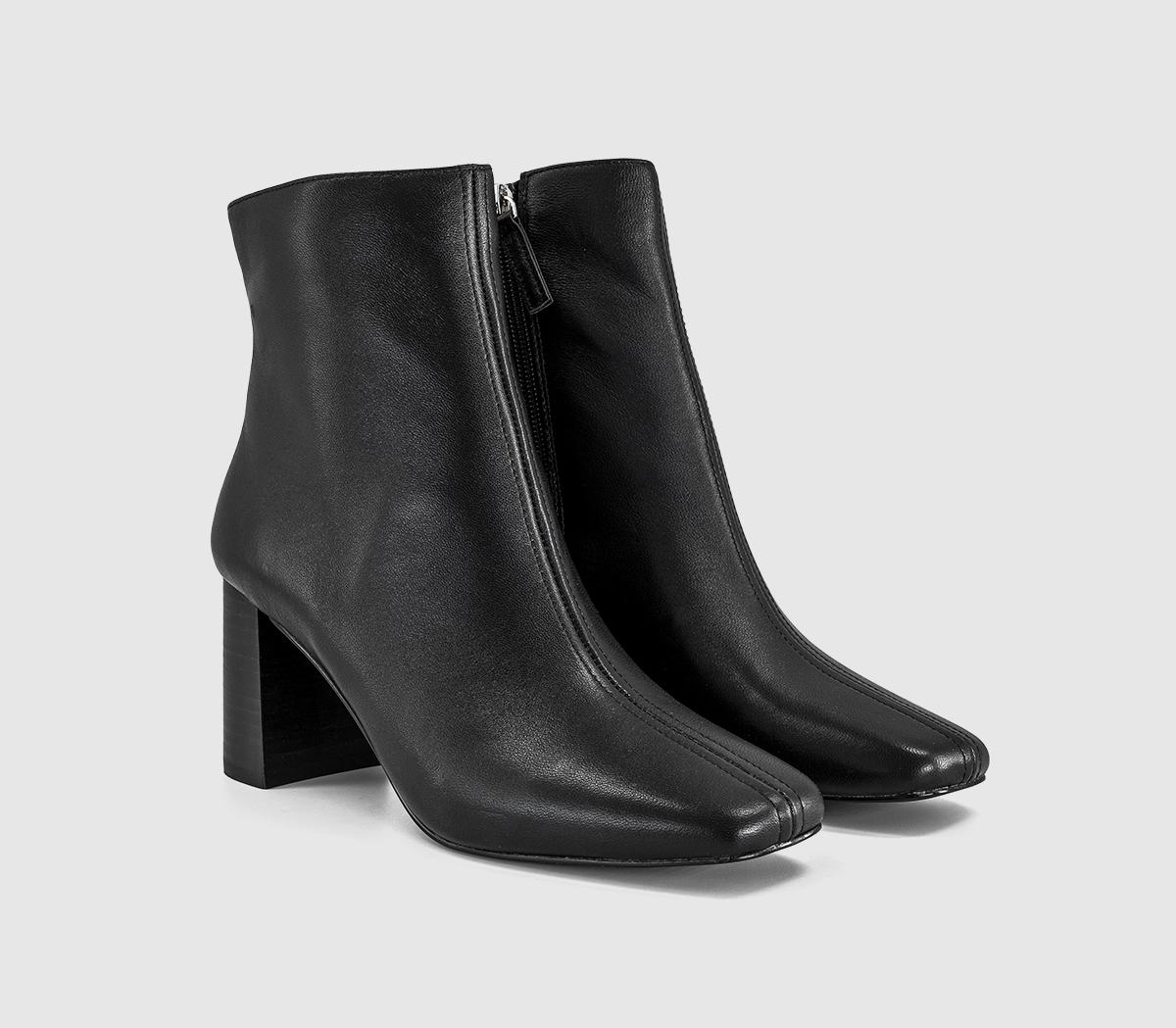 OFFICEAbide - Block Heel Centre Seam Ankle BootBlack Leather