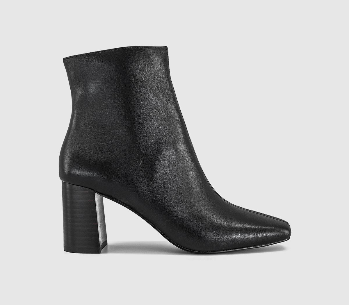 OFFICEAbide - Block Heel Centre Seam Ankle BootBlack Leather