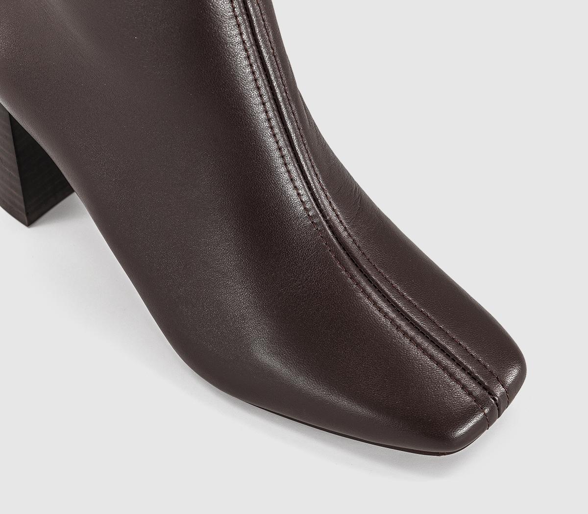 OFFICEAbide - Block Heel Centre Seam Ankle BootBrown Leather