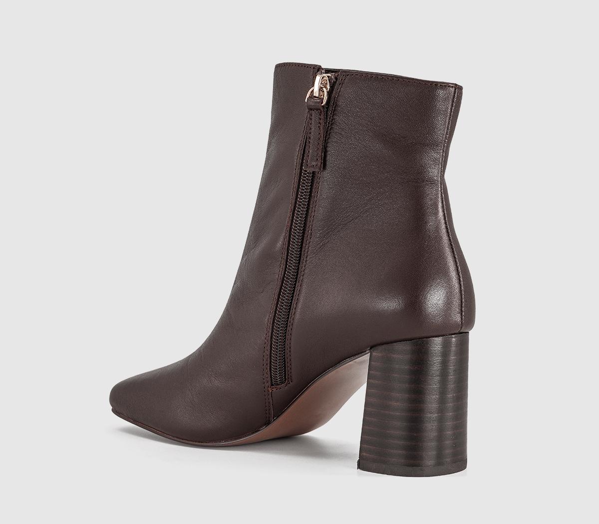 OFFICEAbide - Block Heel Centre Seam Ankle BootBrown Leather