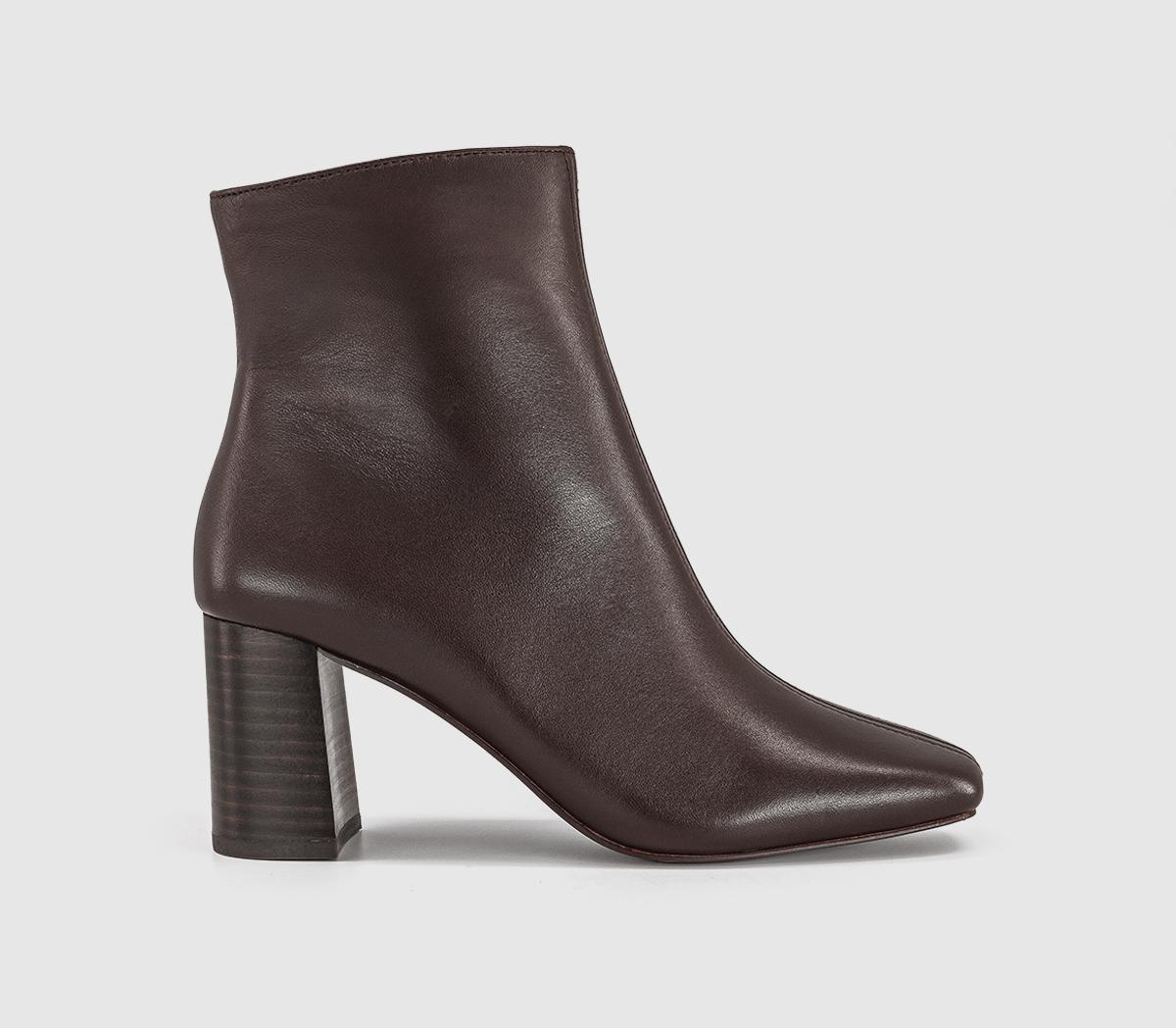 OFFICEAbide - Block Heel Centre Seam Ankle BootBrown Leather