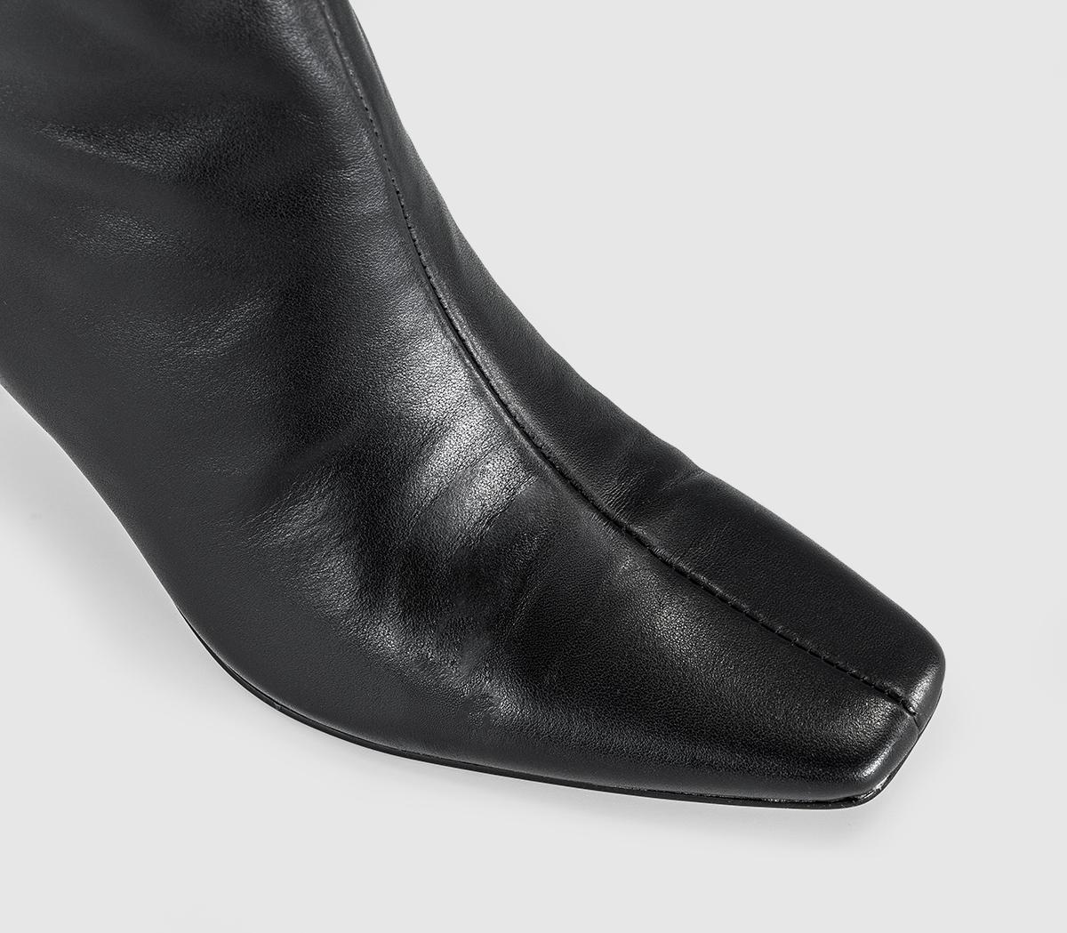 OFFICEAmelia Chisel Toe Ankle BootsBlack Leather
