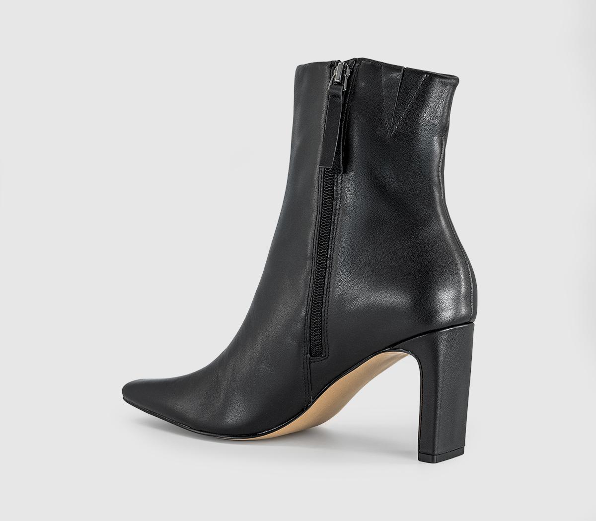 OFFICEAmelia Chisel Toe Ankle BootsBlack Leather