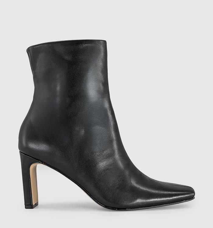 OFFICE Amelia Chisel Toe Ankle Boots Black Leather