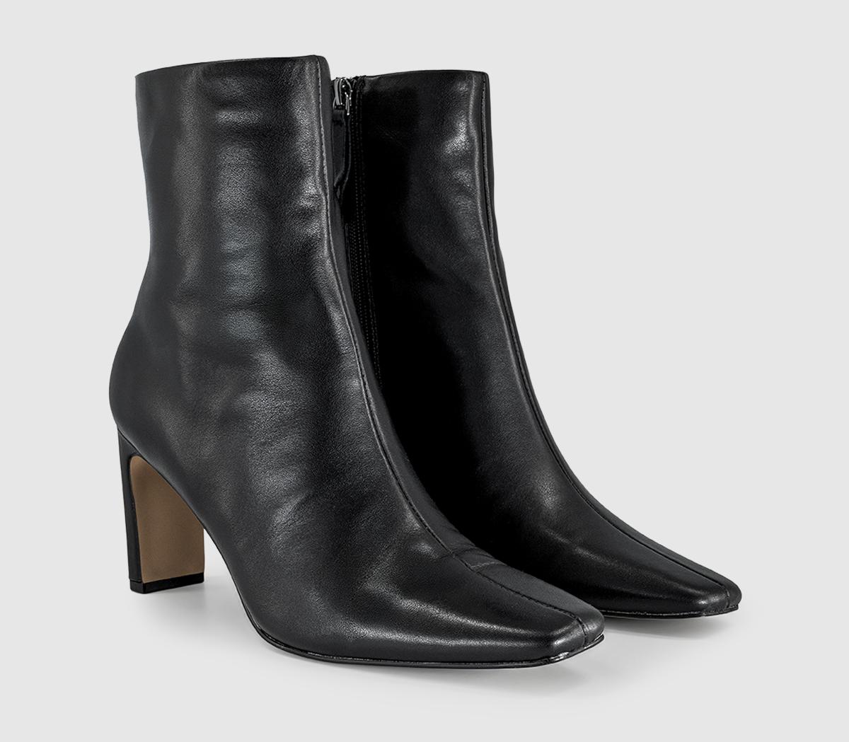 OFFICEAmelia Chisel Toe Ankle BootsBlack Leather