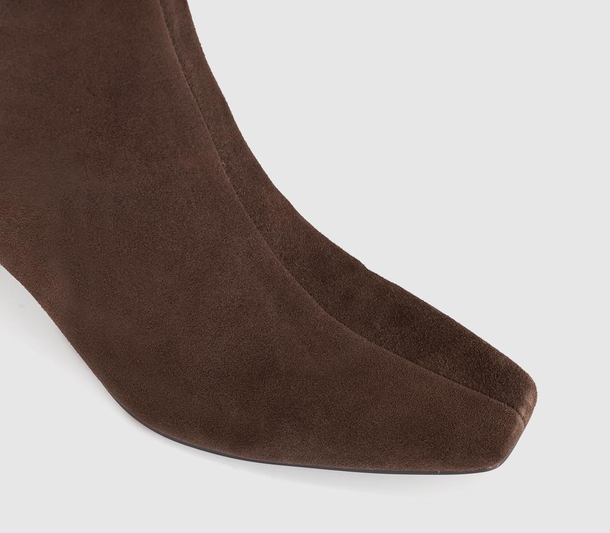 OFFICEAmelia Chisel Toe Ankle BootsBrown Suede