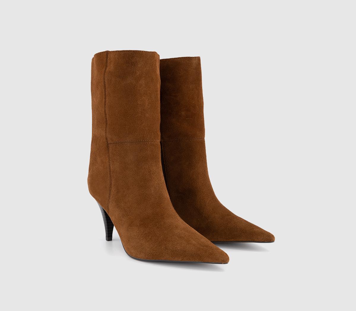 OFFICEAlba - Cone Heel Ankle BootTan Suede