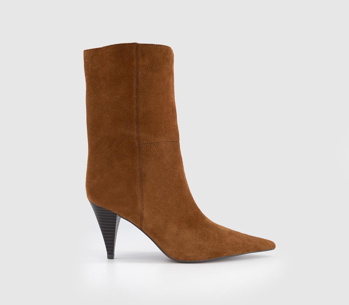 OFFICEAlba - Cone Heel Ankle BootTan Suede