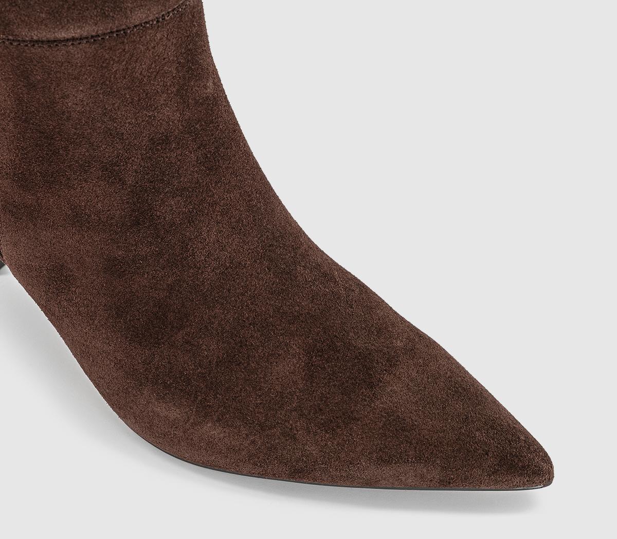 OFFICEAlba - Cone Heel Ankle BootBrown Suede