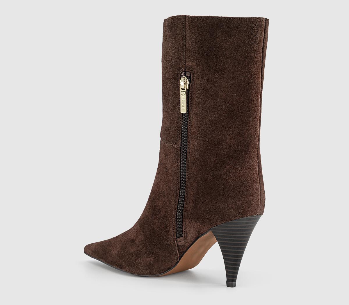 OFFICEAlba - Cone Heel Ankle BootBrown Suede