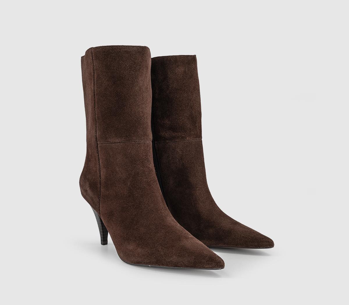 OFFICEAlba - Cone Heel Ankle BootBrown Suede