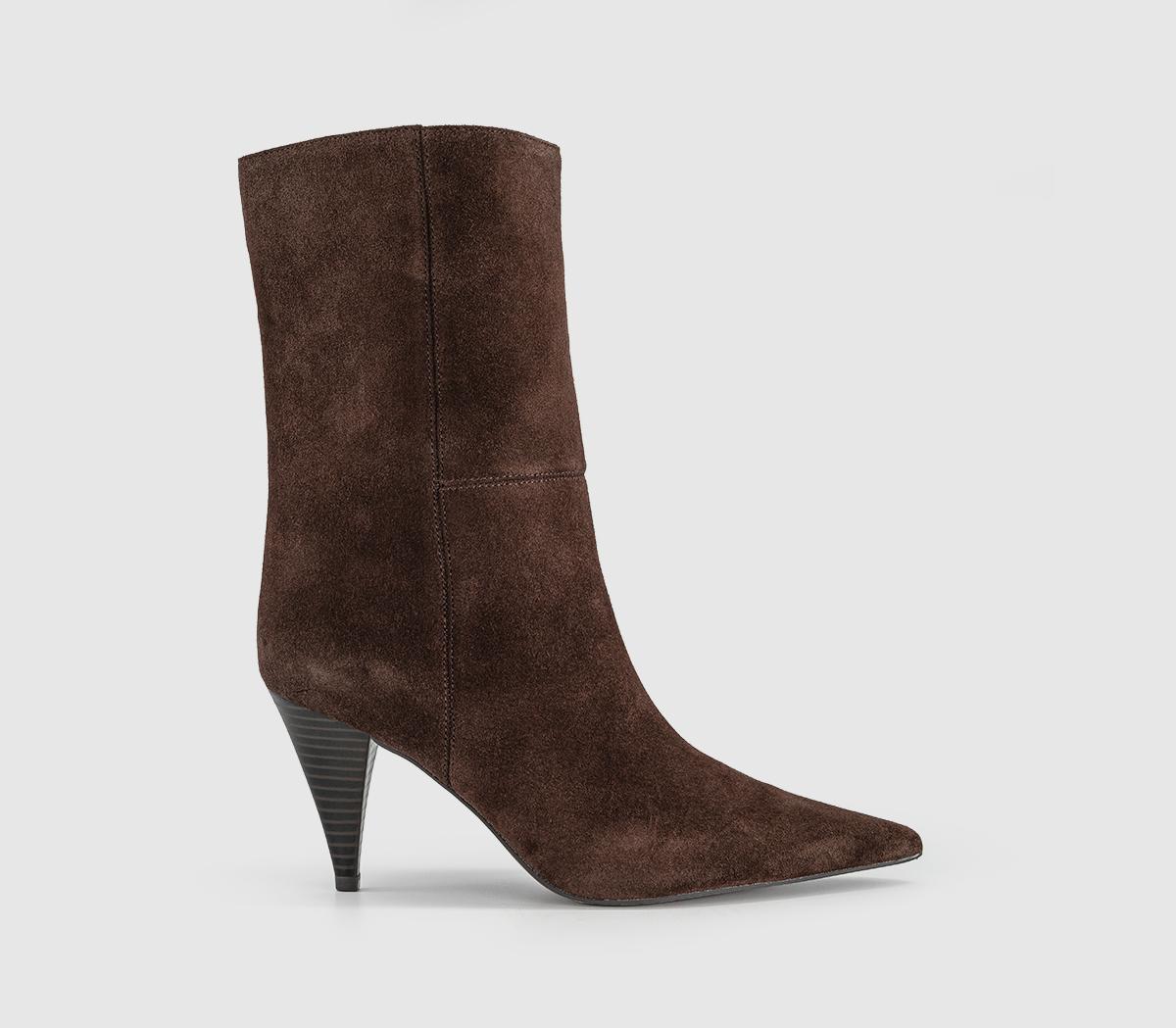 OFFICEAlba - Cone Heel Ankle BootBrown Suede