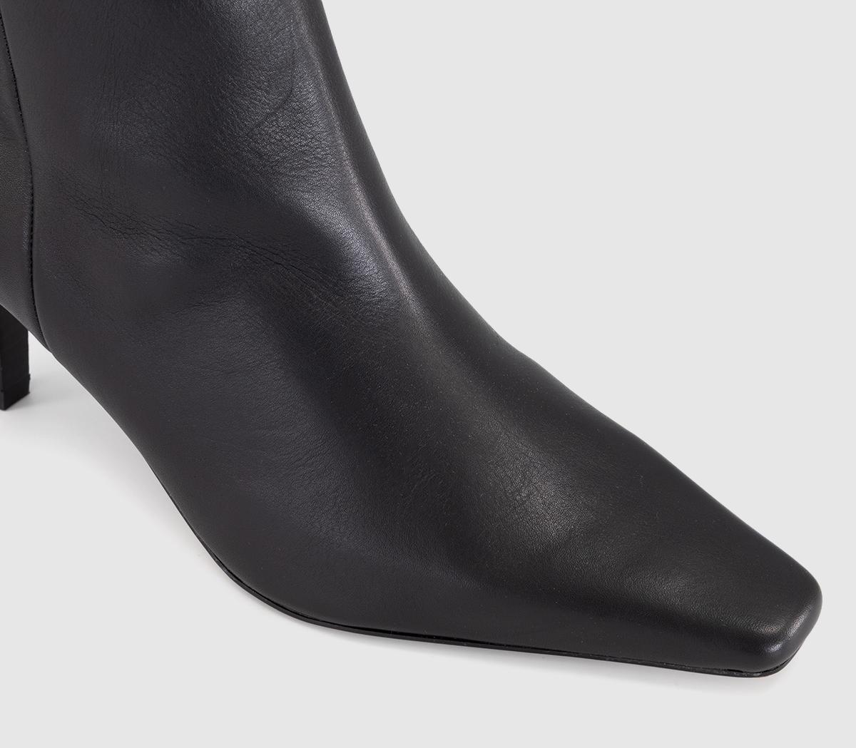 OFFICEKiri - Chisel Stacked HeelBlack Leather