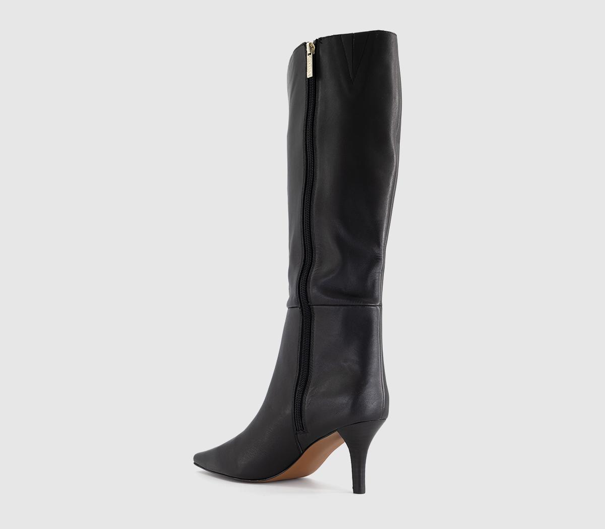 OFFICEKiri - Chisel Stacked HeelBlack Leather