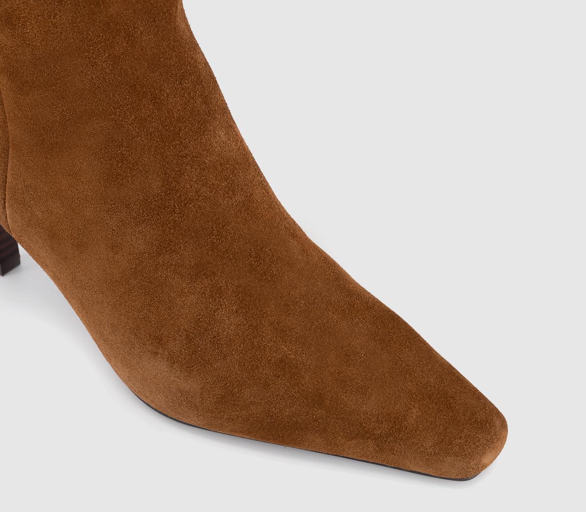OFFICEKiri - Chisel Stacked HeelTan Suede