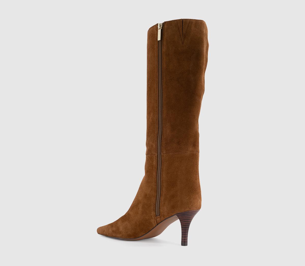 OFFICEKiri - Chisel Stacked HeelTan Suede