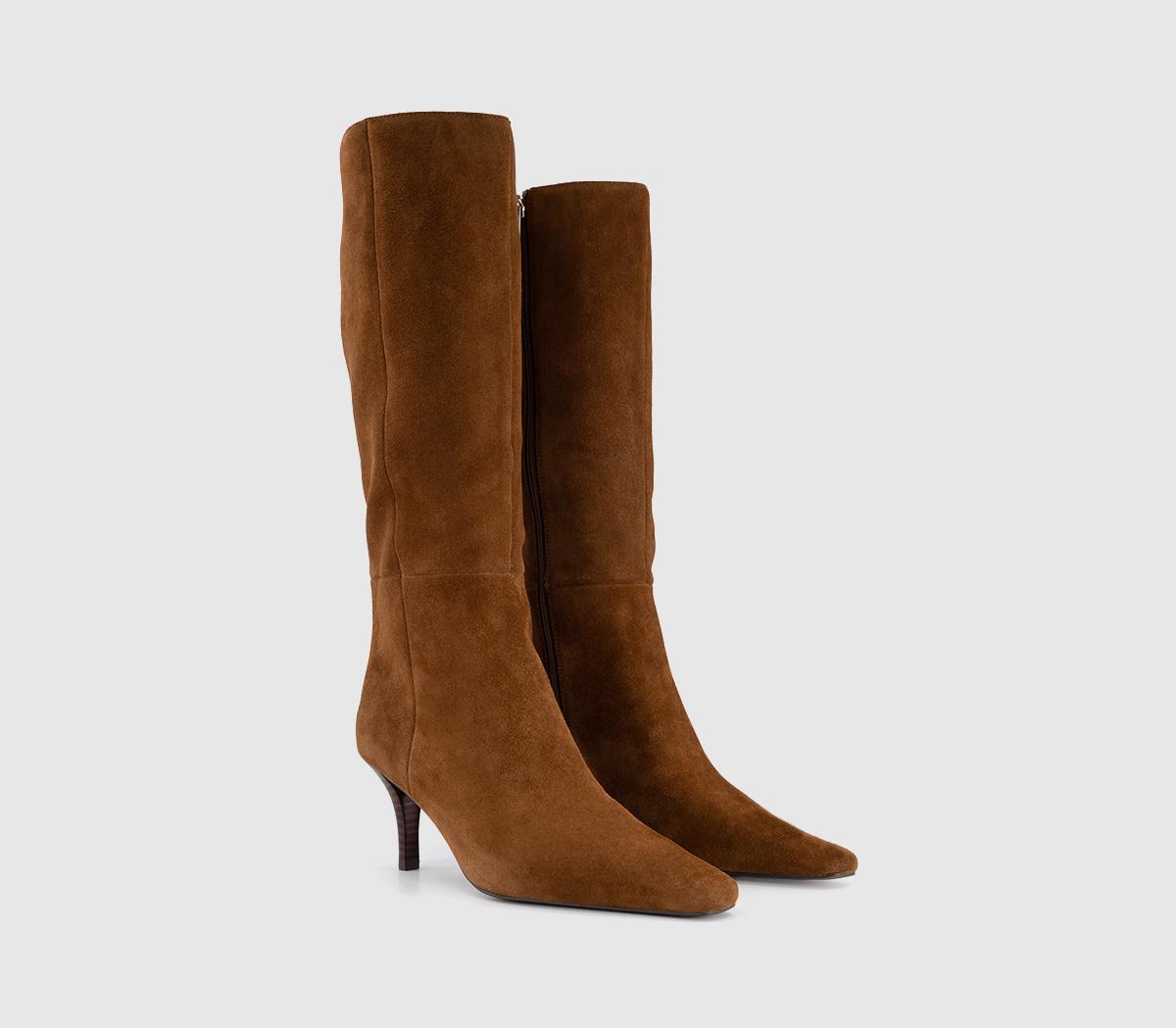 OFFICEKiri - Chisel Stacked HeelTan Suede
