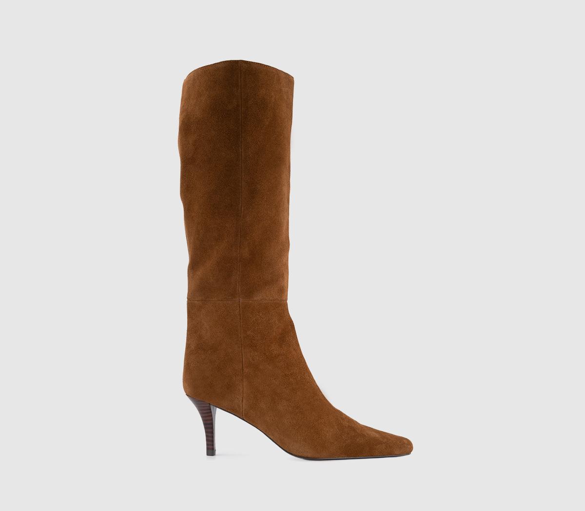 OFFICEKiri - Chisel Stacked HeelTan Suede