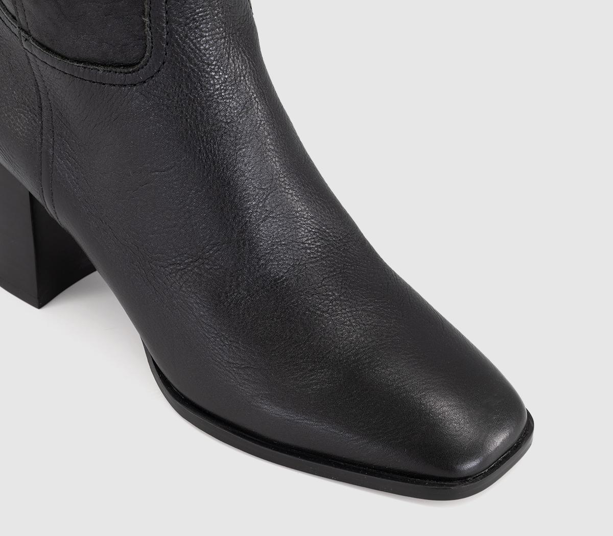 OFFICEKaitlin - Stack Heel Knee BootBlack Leather