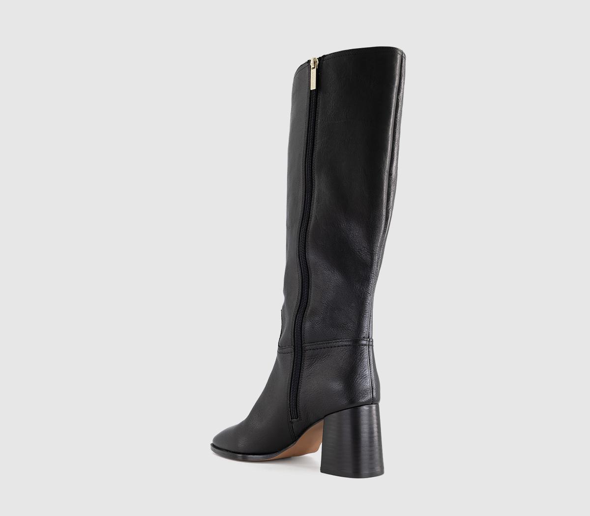 OFFICEKaitlin - Stack Heel Knee BootBlack Leather