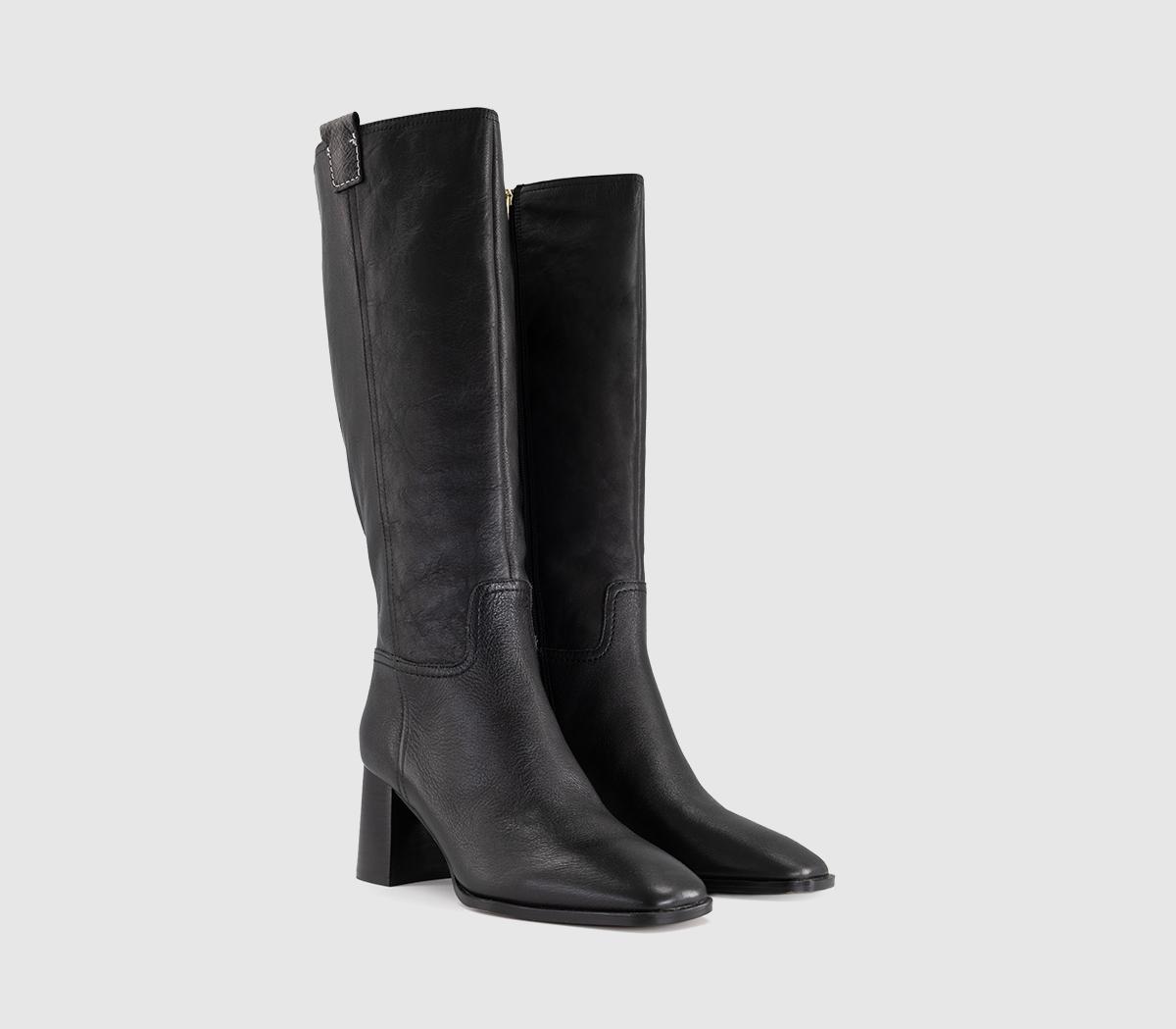 OFFICEKaitlin - Stack Heel Knee BootBlack Leather