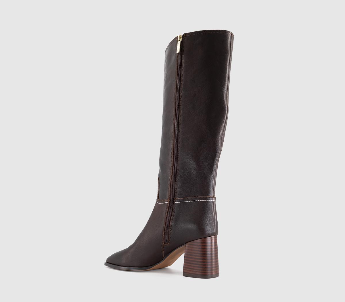 OFFICEKaitlin - Stack Heel Knee BootBrown Leather