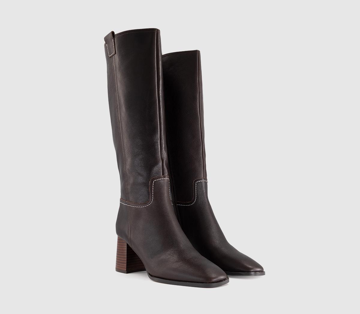 OFFICEKaitlin - Stack Heel Knee BootBrown Leather