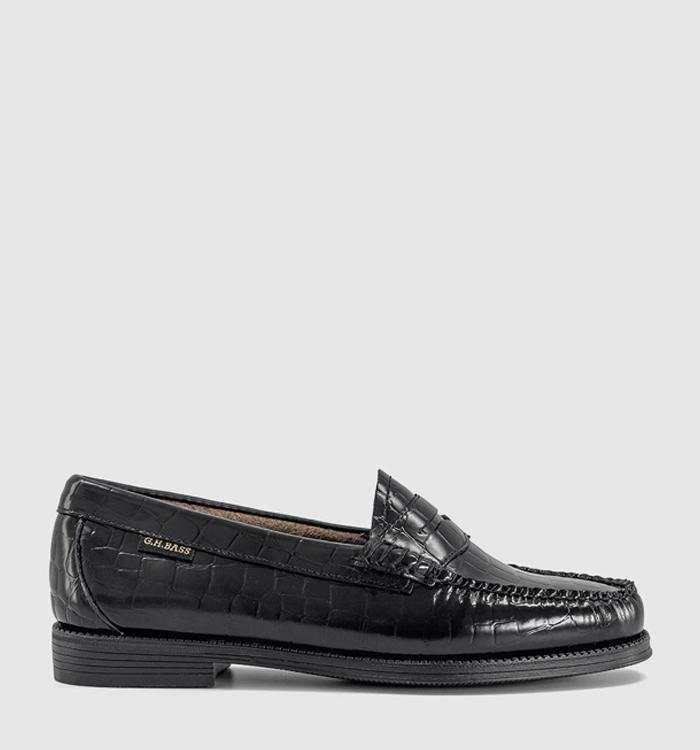 G.H Bass & Co Weejun II Penny Exotic Loafers Black