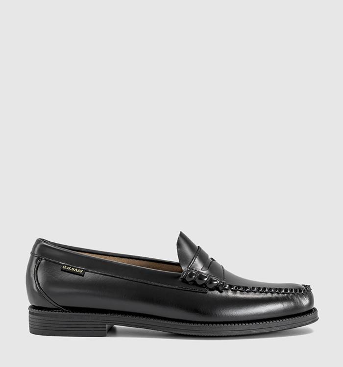 G.H Bass & Co Easy Weejun Flag Loafers Black Leather