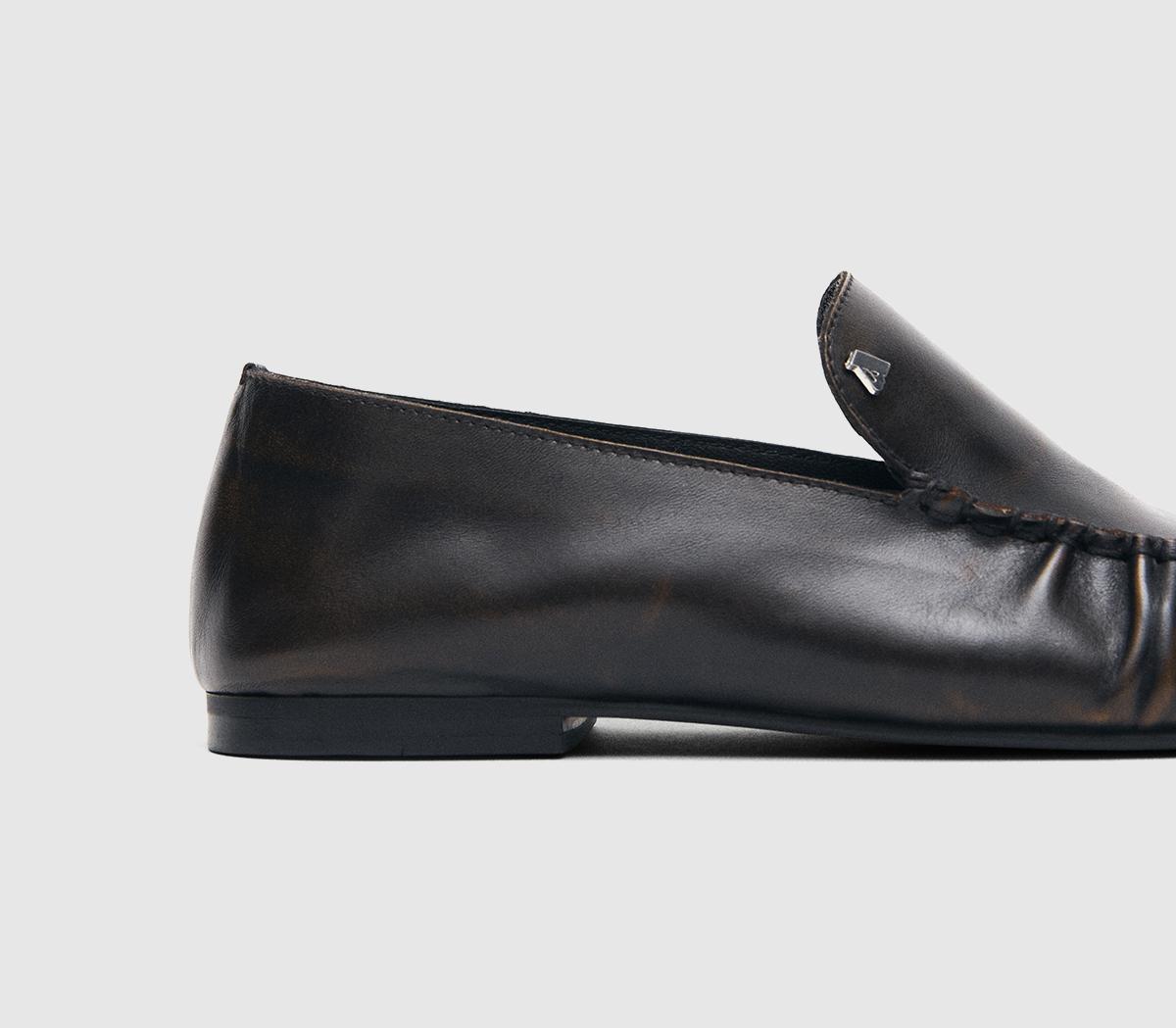 ALOHASGabe Rift LoafersVintage Effect Brown Leather
