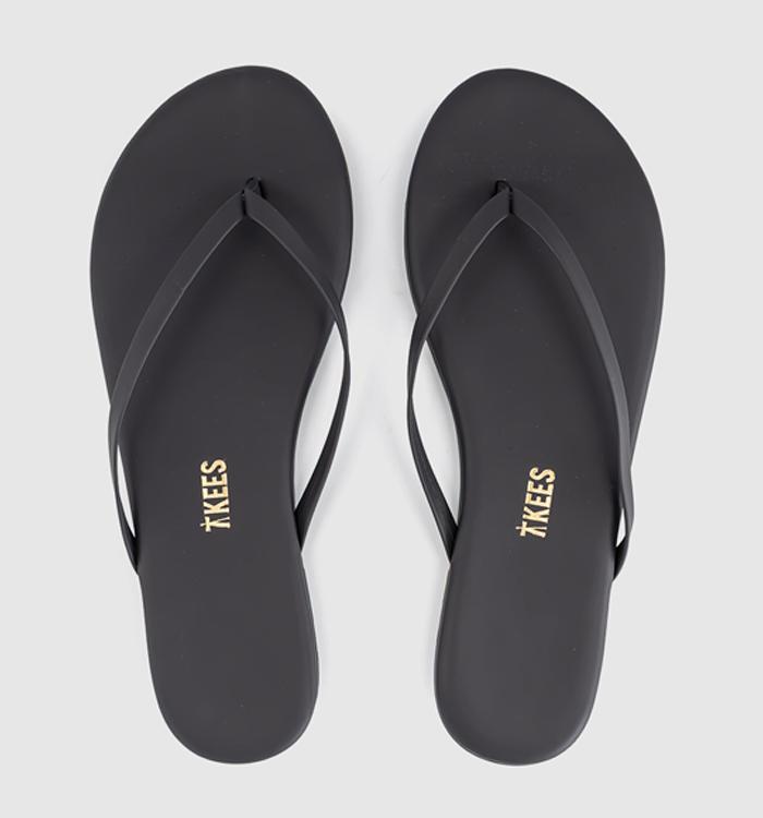 TKEES Solids Flip Flops Washed Black