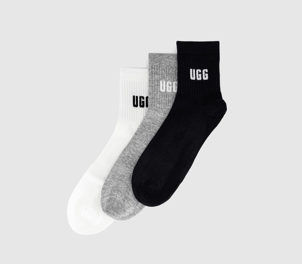 UGGQuinlin Logo Quarter 3 PackNimbus  Grey Heather  Black