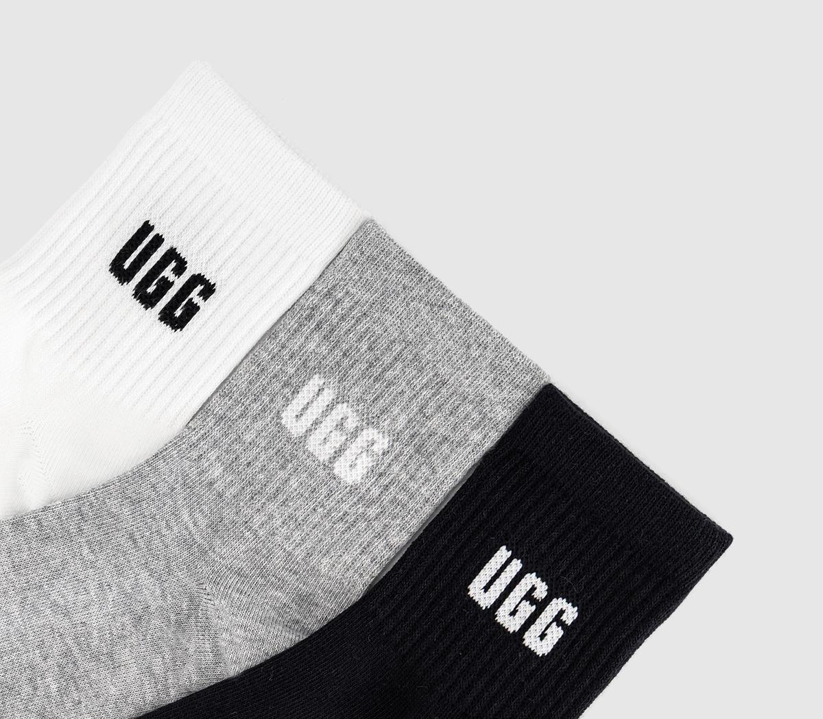 UGGQuinlin Logo Quarter 3 PackNimbus  Grey Heather  Black