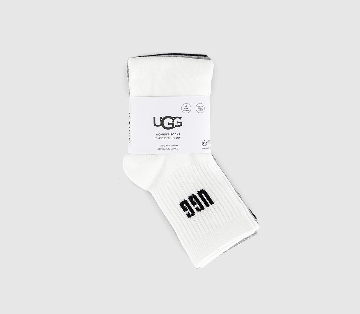 UGGQuinlin Logo Quarter 3 PackNimbus  Grey Heather  Black
