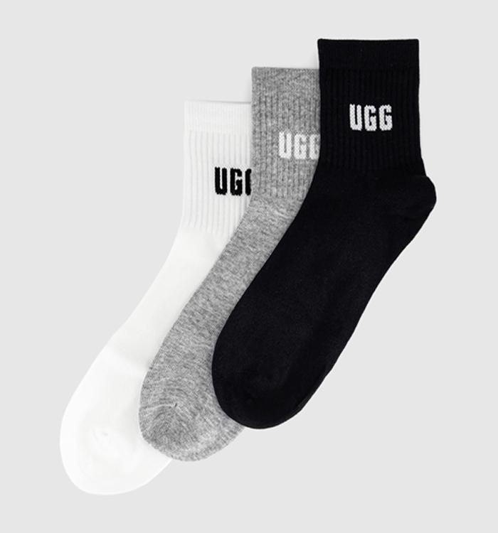 UGG Quinlin Logo Quarter 3 Pack Nimbus  Grey Heather  Black
