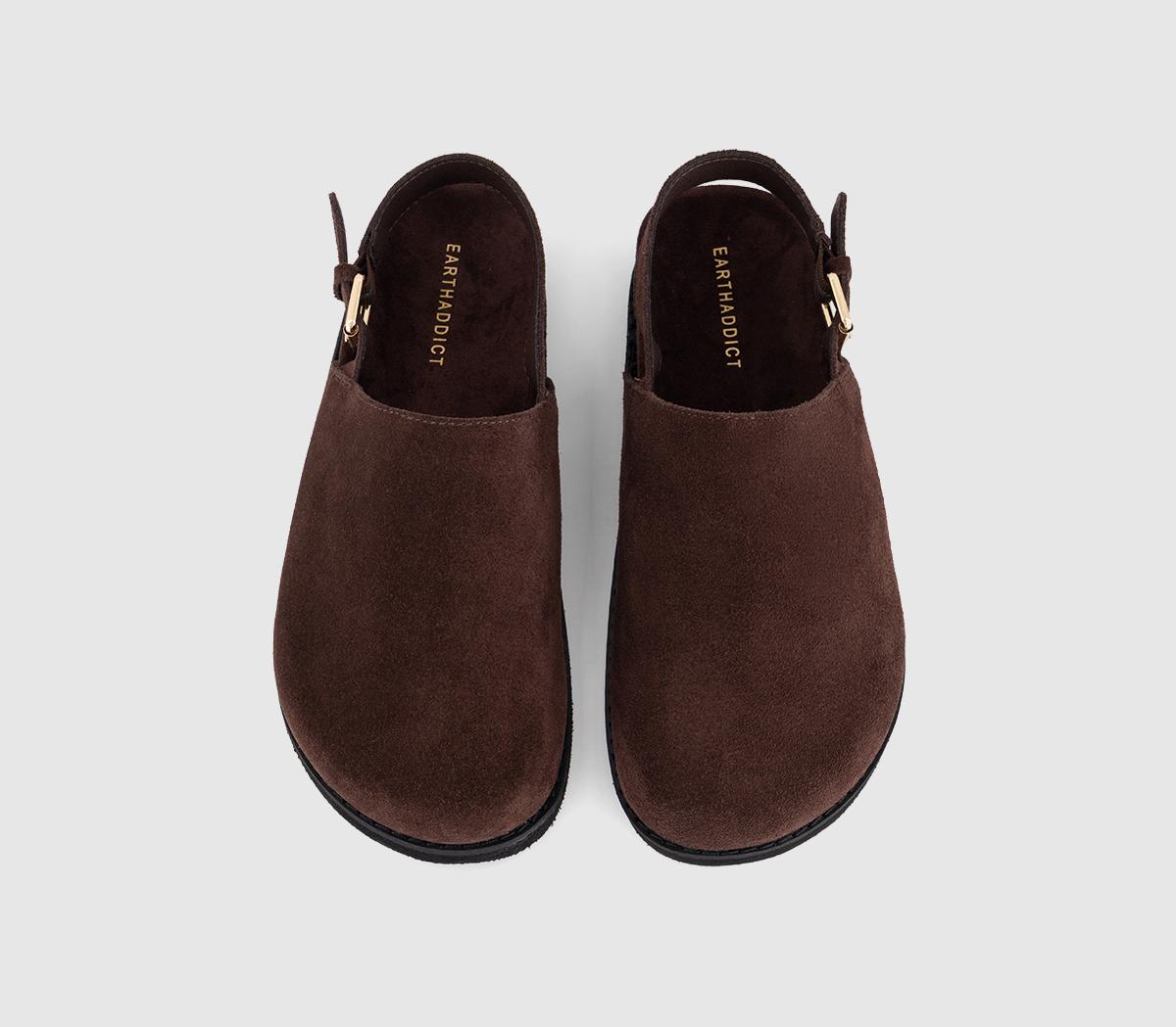 EARTHADDICTEarth Addict: Eclipse - Slingback ClogsBrown Suede