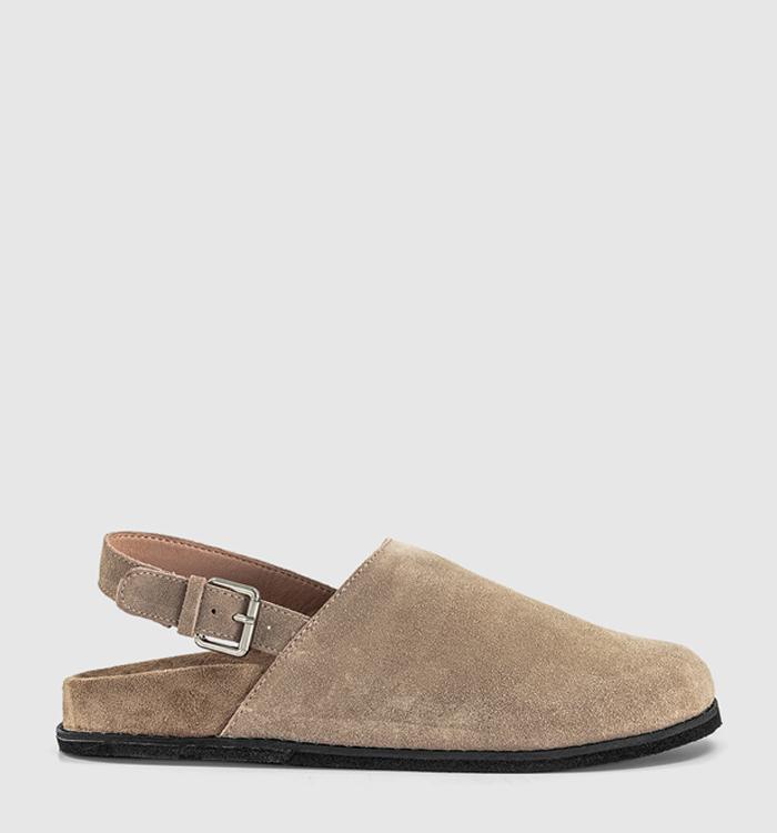 EARTHADDICT Earth Addict: Eclipse - Slingback Clogs Beige Suede