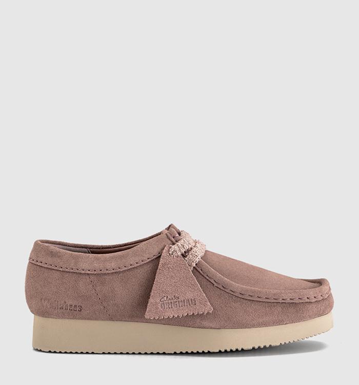 Clarks Originals Wallebee Lite Trainers Dusty Pink Suede