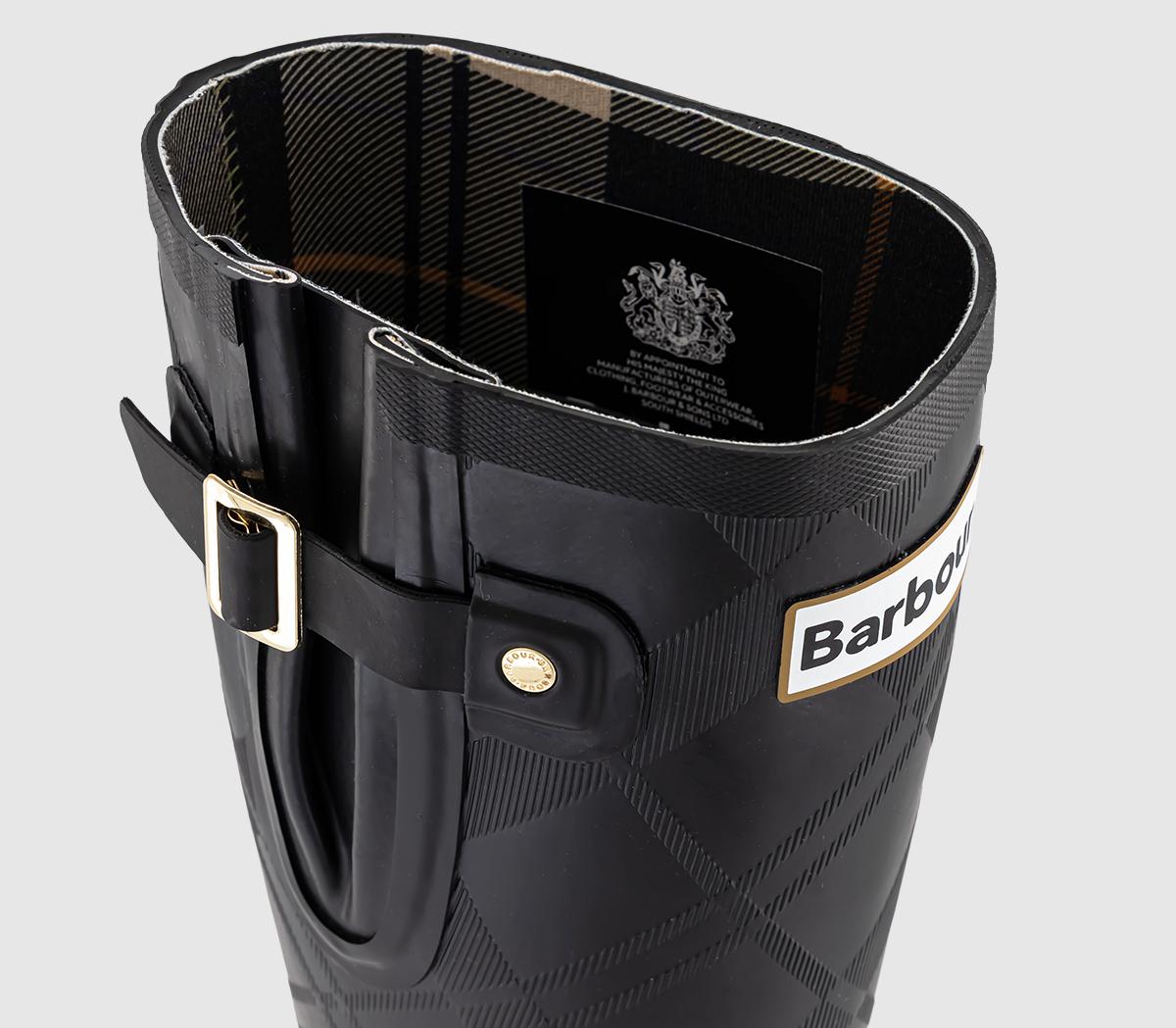 BarbourLeighton Tartan Tall WelliesBlack