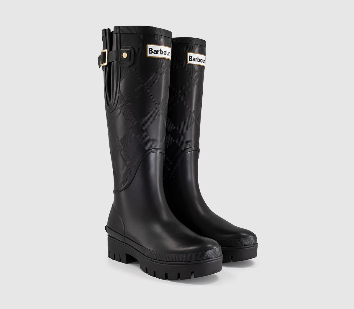 BarbourLeighton Tartan Tall WelliesBlack