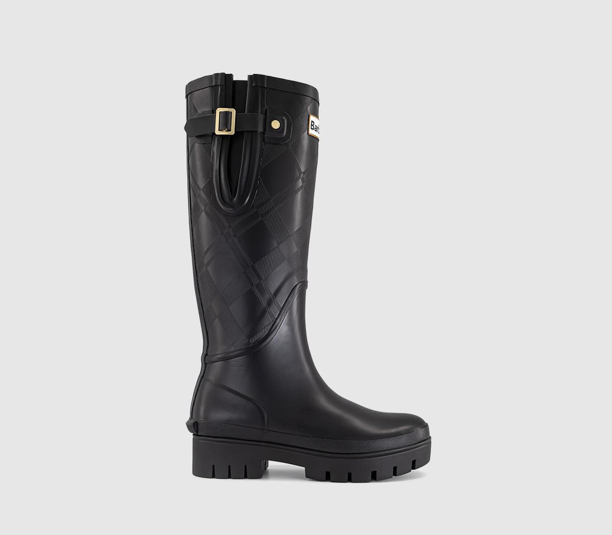 BarbourLeighton Tartan Tall WelliesBlack