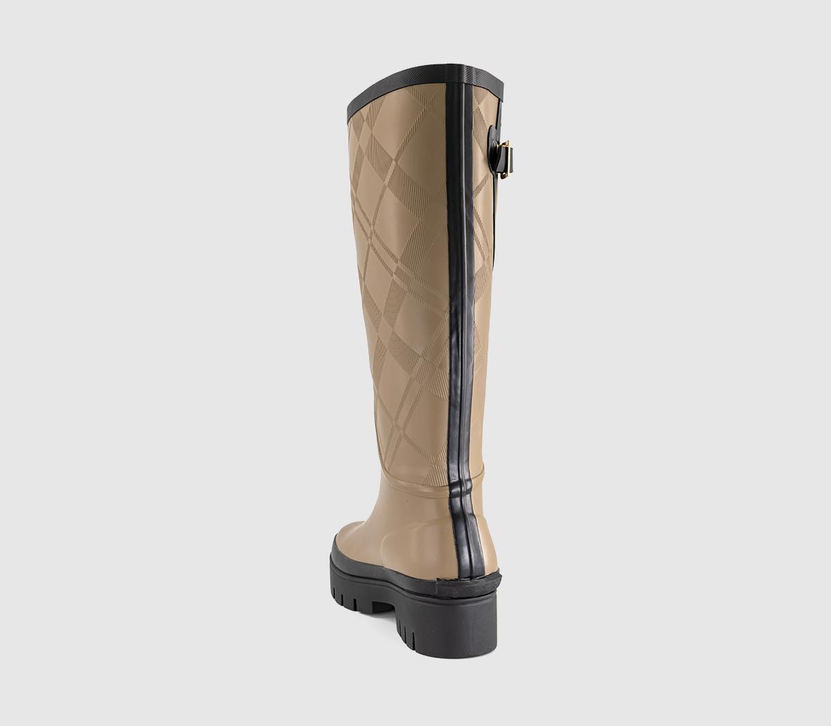 BarbourLeighton Tartan Tall WelliesMilitary Brown