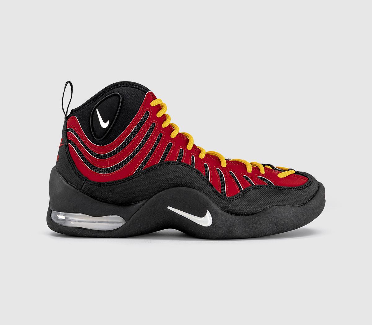 NikeAir Bakin HighVarsity Red White Varsity Maize Black