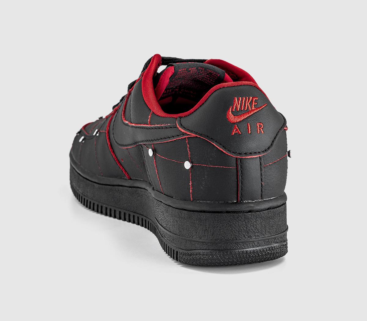 NikeAir Force 1 01 TrainersHellforce Black Gym Red Metallic Silver