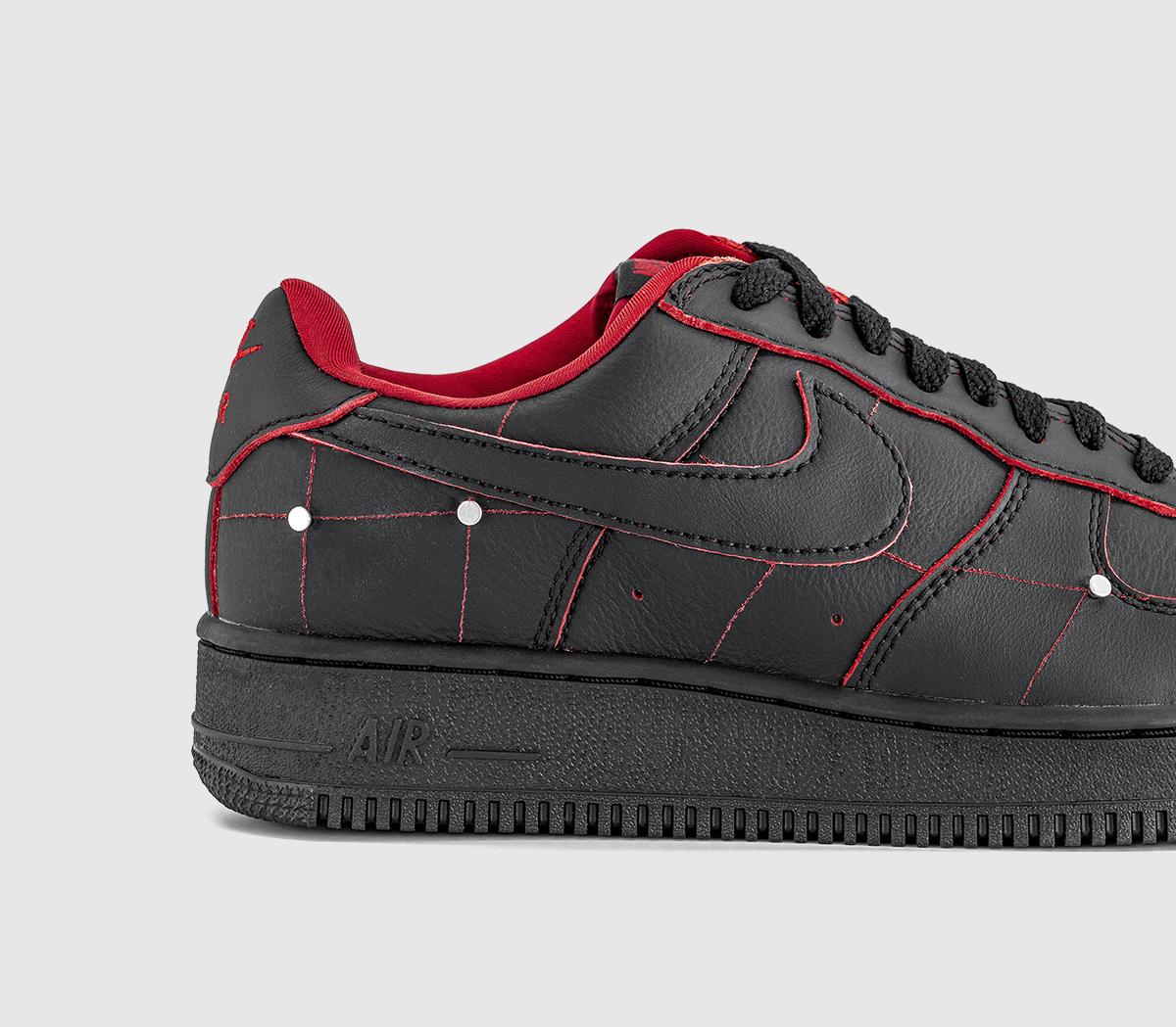 NikeAir Force 1 01 TrainersHellforce Black Gym Red Metallic Silver