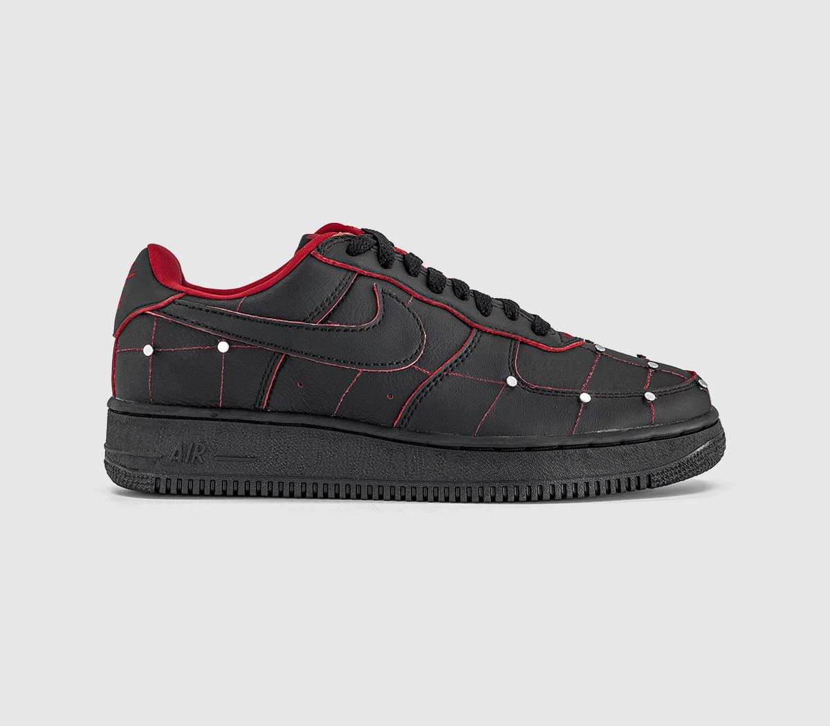 NikeAir Force 1 01 TrainersHellforce Black Gym Red Metallic Silver