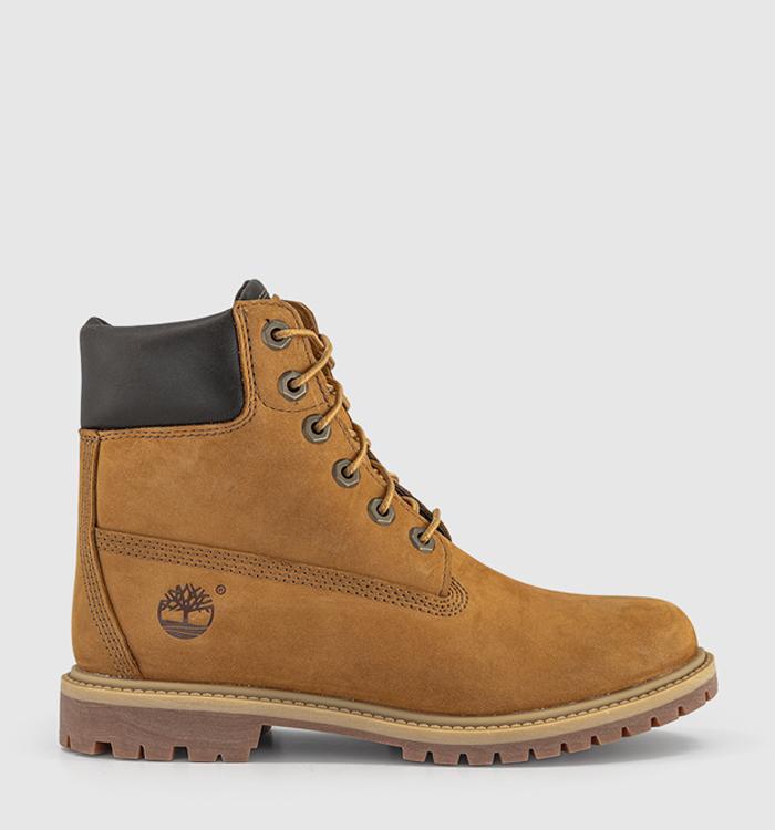 Timberland 6 Inch Lace Boots Double Tongue Wheat Nubuck