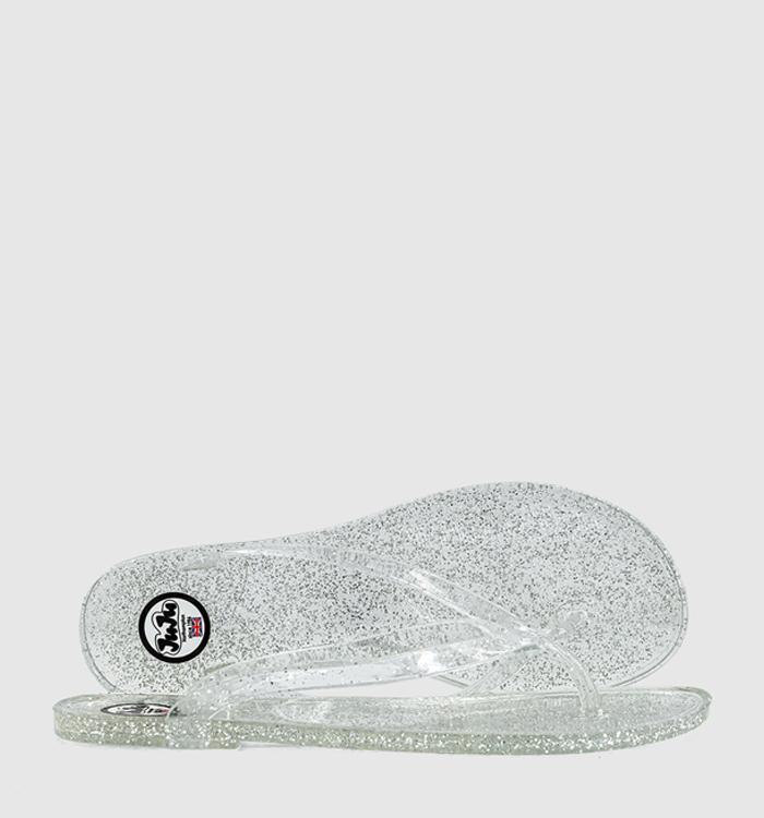 JuJu Frankie Flip Flops Silver Glitter