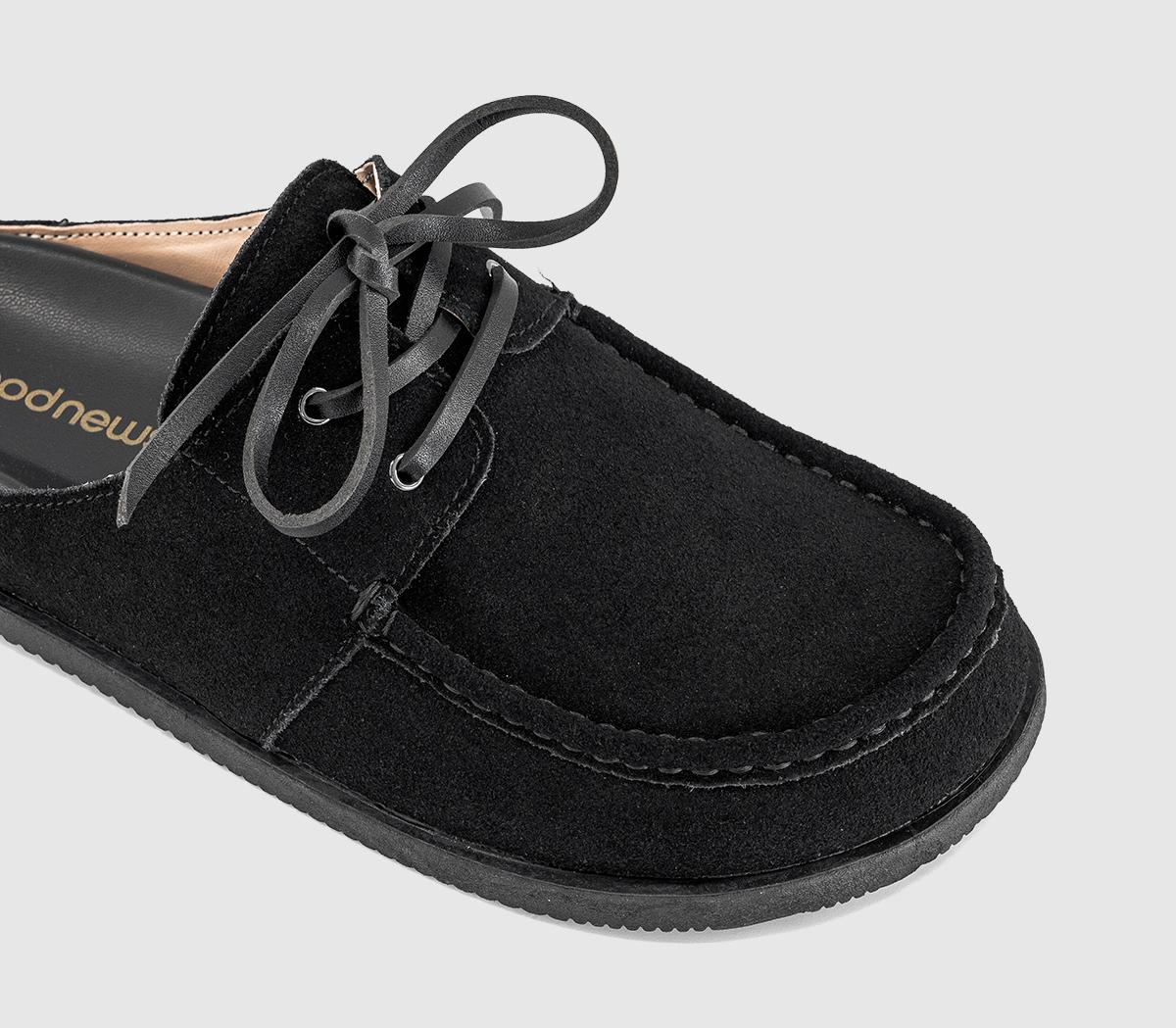 Good NewsKindlin Lace MulesBlack Suede